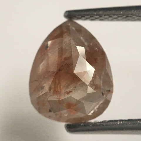 1.68 Ct Pear Shape Natural Loose Diamond 9.30 mm X 7.40 mm, Fancy Brown Grey Pear Shape Rose Cut Natural Faceted Loose Diamond SJ12/10