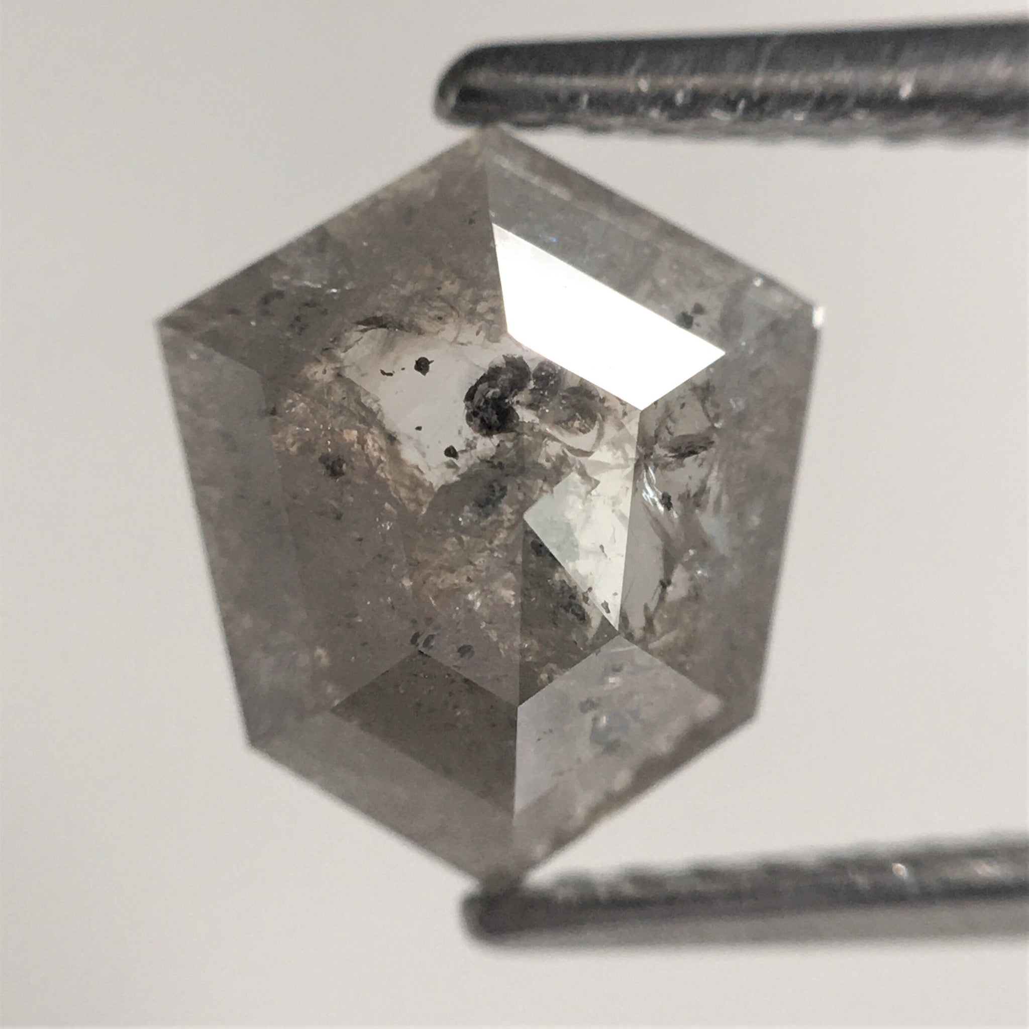 1.68 Ct Hexagon Shape Gray Color Natural Loose Diamond, 8.95 mm x 7.69 mm X 2.95 mm Geometry Shape Natural Loose Diamond SJ55/27