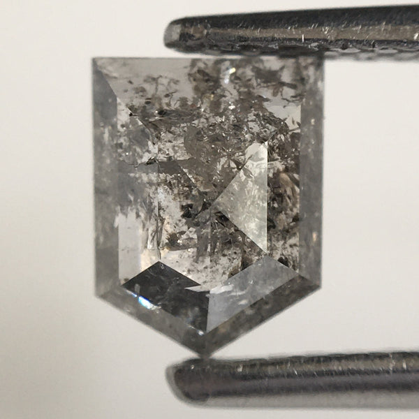 0.71 CT Salt and Pepper Antique shape Loose Diamond, 6.18 mm x 4.82 mm x 2.31 mm, Fancy Shape Pentagon Shape Diamond SJ73/31