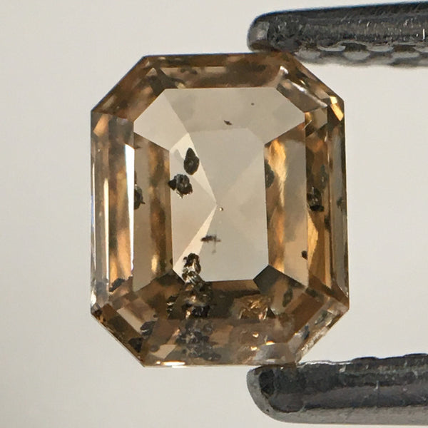 0.46 Ct Brown Emerald Shape Natural Loose Diamond, 5.06 mm x 4.07 mm x 1.86 mm Rustic Natural Loose Diamond SJ73/45