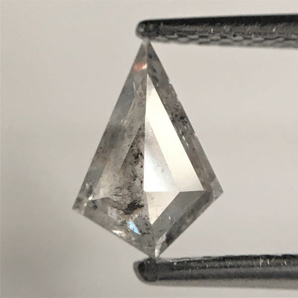 0.71 Ct Kite Shape Natural Loose Diamond Salt and Pepper, 8.22 mm x 5.50 mm x 2.50 mm Fancy Gray and Black Kite Shape Loose Diamond SJ73/46