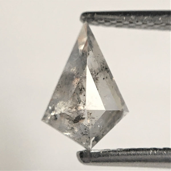 0.71 Ct Kite Shape Natural Loose Diamond Salt and Pepper, 8.22 mm x 5.50 mm x 2.50 mm Fancy Gray and Black Kite Shape Loose Diamond SJ73/46