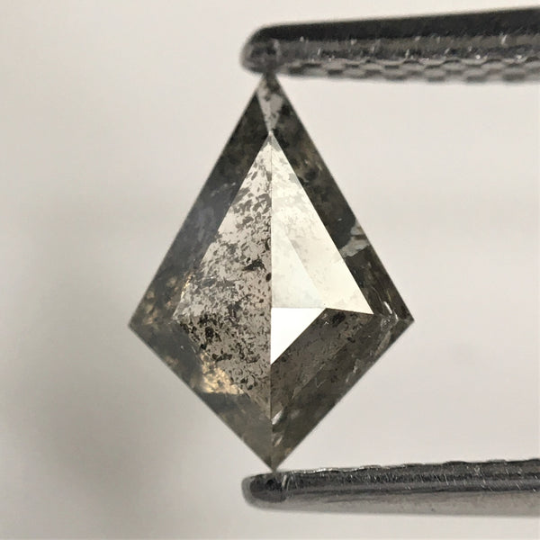 0.64 Ct Kite Shape Natural Loose Diamond Salt and Pepper, 8.03 mm x 5.64 mm x 2.41 mm Fancy Gray and Black Kite Shape Loose Diamond SJ73/57