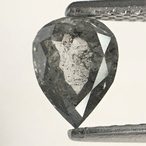 0.54 Ct Pear Shape natural loose diamond salt and pepper, 6.32 mm x 4.85 mm x 2.13 mm Brilliant cut pear shape natural diamond SJ73/61
