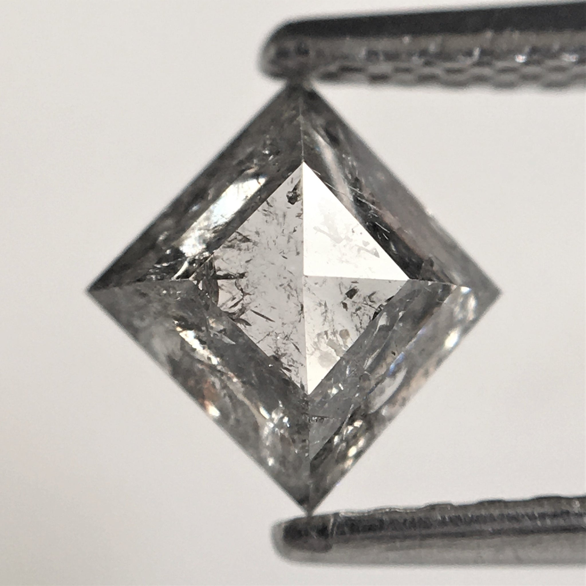 0.86 Ct Kite Shape Natural Loose Diamond Salt and Pepper, 6.94 x 6.45 x 3.16 mm Rhombus shape Gray and Black Loose Diamond SJ73/63