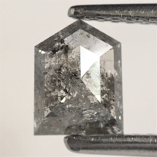 0.71 CT Salt and Pepper Antique shape Loose Diamond, 6.18 mm x 4.82 mm x 2.31 mm, Fancy Shape Pentagon Shape Diamond SJ73/31