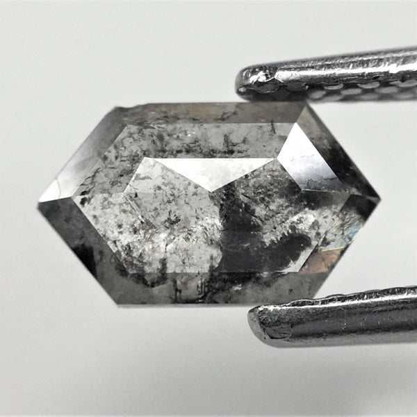 0.53 Ct Hexagon Shape Salt and Pepper Natural Loose Diamond, 7.65 mm x 4.54 mm x 1.55 mm Geometry Shape Natural Loose Diamond SJ73/32