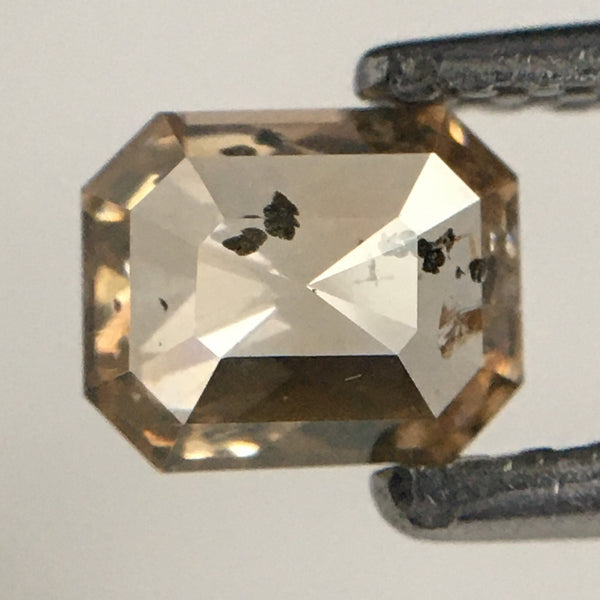 0.46 Ct Brown Emerald Shape Natural Loose Diamond, 5.06 mm x 4.07 mm x 1.86 mm Rustic Natural Loose Diamond SJ73/45