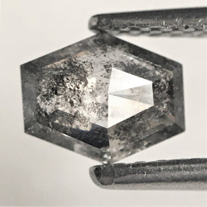 0.56 Ct Hexagon Shape Salt and Pepper Natural Loose Diamond, 5.00 mm x 6.16 mm x 2.04 mm Geometry Shape Natural Loose Diamond SJ73/48