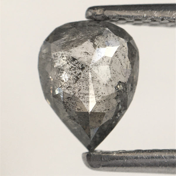 0.54 Ct Pear Shape natural loose diamond salt and pepper, 6.32 mm x 4.85 mm x 2.13 mm Brilliant cut pear shape natural diamond SJ73/61