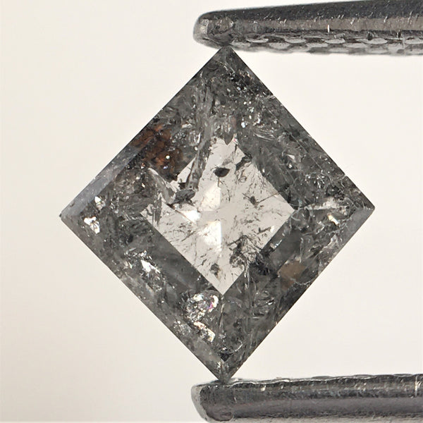 0.86 Ct Kite Shape Natural Loose Diamond Salt and Pepper, 6.94 x 6.45 x 3.16 mm Rhombus shape Gray and Black Loose Diamond SJ73/63