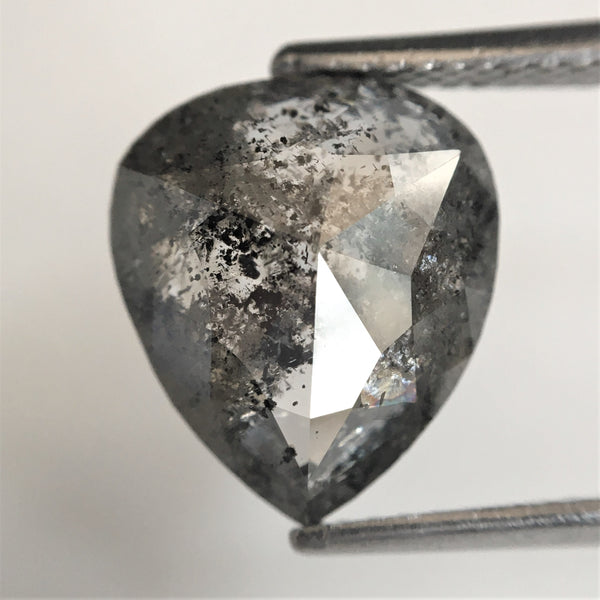 4.44 Ct Pear Shape natural loose diamond salt and pepper, 11.54 x 9.98 x 4.64 mm Full Cut pear shape natural diamond SJ75/03