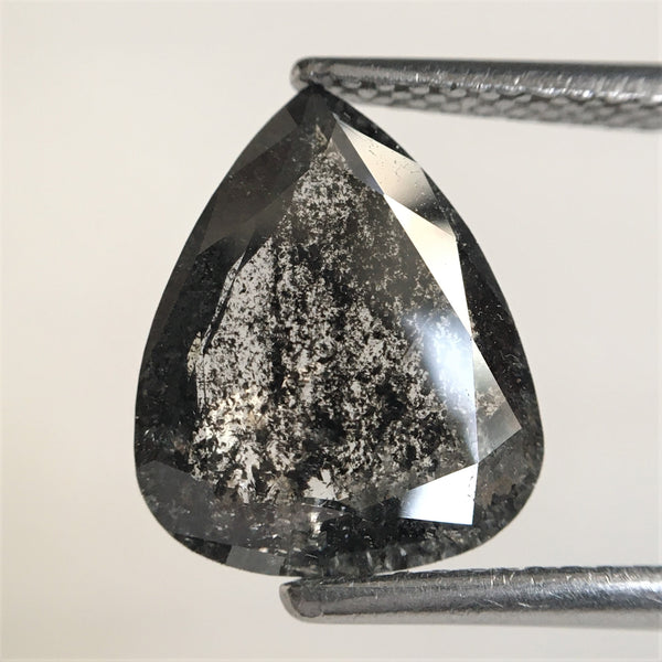 2.09 Ct Pear Shape natural loose diamond salt and pepper, 11.18 x 9.21 x 2.37 mm Full Cut pear shape natural diamond SJ75/06