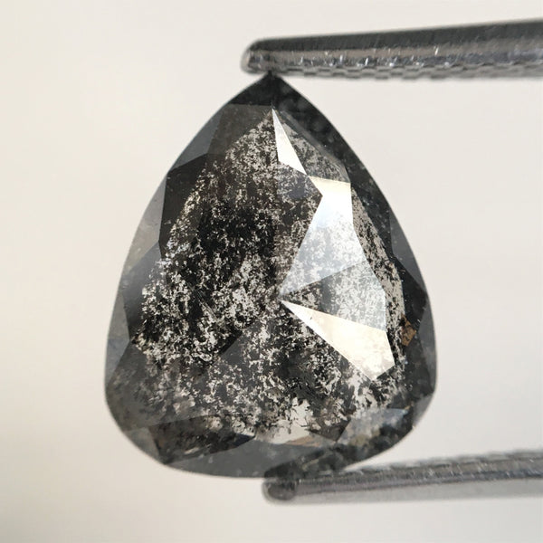 2.09 Ct Pear Shape natural loose diamond salt and pepper, 11.18 x 9.21 x 2.37 mm Full Cut pear shape natural diamond SJ75/06
