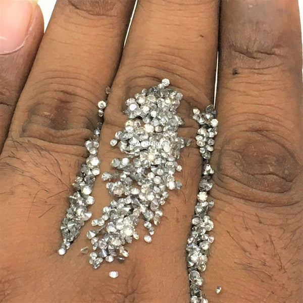 1.00 Ct lot, 1.45 mm to 1.50 mm Natural Salt and Pepper Round Brilliant Cut Diamond, 70 to 80 Pcs Diamond, Polished Round Cut Diamond lot