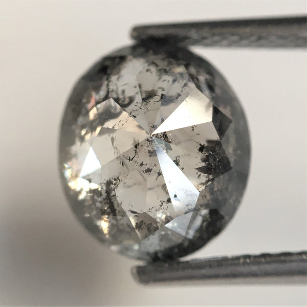 3.52 Ct Oval Shape natural loose diamond salt and pepper, 9.55 x 8.26 x 5.36 mm Full Cut Oval shape natural diamond SJ75/14