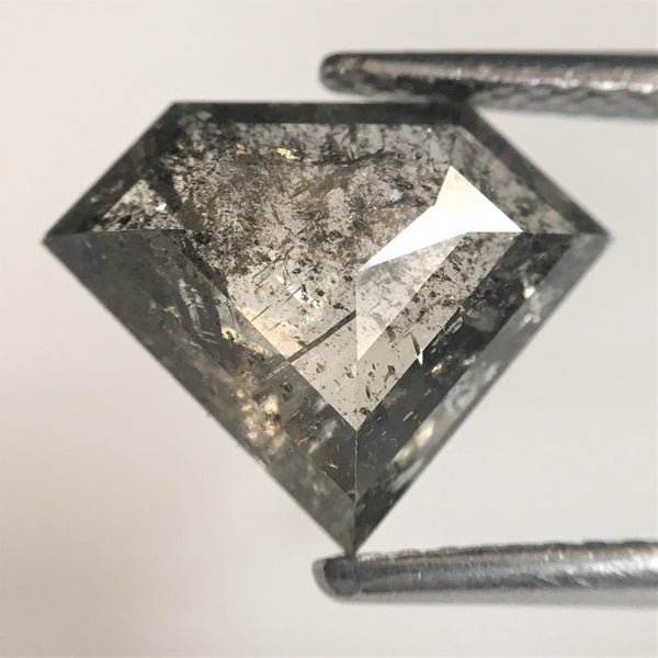 2.18 Ct Natural loose diamond Shield Shape salt and pepper, 9.39 x 11.88 x 2.88 mm Back Flat Shield shape natural diamond SJ75/25
