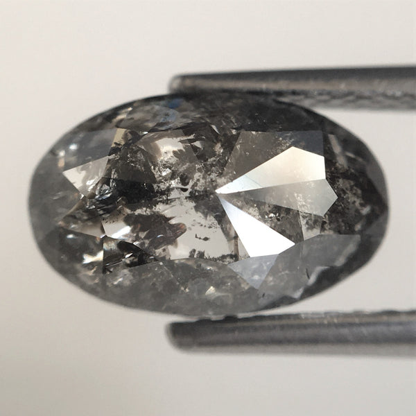 2.57 Ct Natural loose diamond Oval Shape salt and pepper, 10.29 x 6.43 x 4.23 mm Full-Cut Oval shape natural diamond SJ75/64