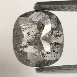 0.91 Ct Oval Shape natural loose diamond salt and pepper, 7.03 x 6.34 x 2.26 mm Flat-Base Oval shape natural diamond SJ75/84
