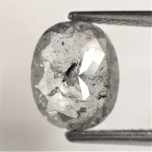 1.81 Ct Natural loose diamond salt and pepper Oval shape rose cut, 8.92 x 7.22 x 2.95 mm Base Flat Oval natural diamond SJ75/24