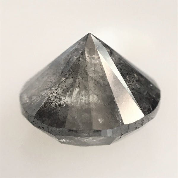 2.18 Ct Salt and Pepper Brilliant Cut Natural Diamond, 7.64 mm x 5.41 mm Grey & Black Loose Diamonds, Natural Loose Diamond SJ75/94