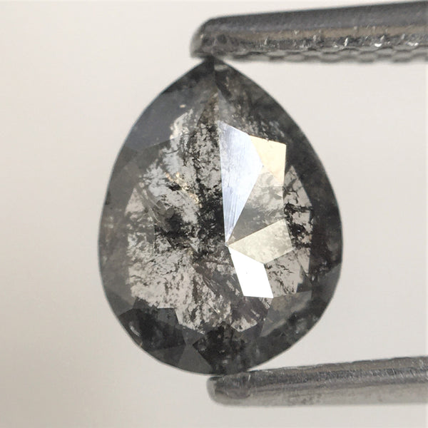 0.62 Ct Pear Shape natural loose diamond salt and pepper, 7.05 x 5.44 x 2.05 mm Full-Cut pear shape natural diamond SJ75/85