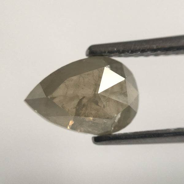 1.54 Ct Pear Shape Fancy Color Natural Loose Diamond, 8.70 mm X 6.00 mm X 3.30 mm Fancy Grey Rose Cut Natural Loose Diamond SJ59/36