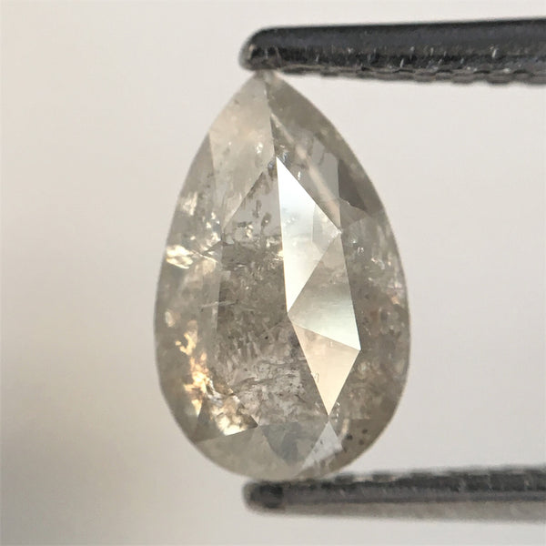 1.17 Ct Fancy Gray Pear Cut Natural Loose Diamond, 8.70 mm x 5.46 mm x 2.88 mm Light Grey Rose Cut Pear Natural Loose Diamond SJ46/20