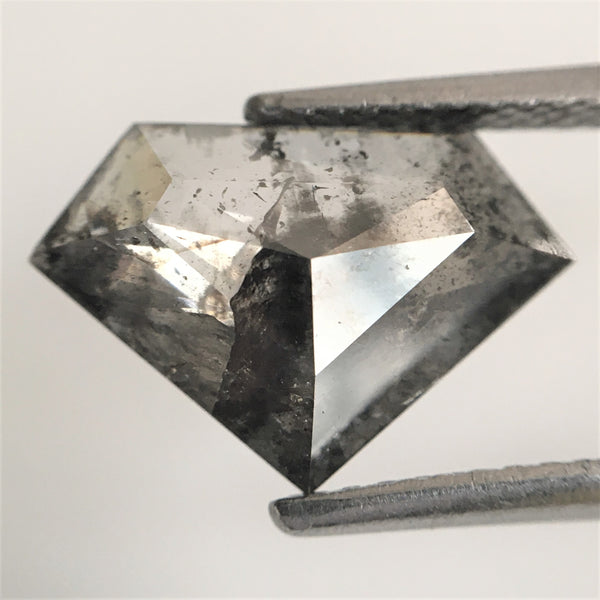 1.88 Ct Salt and Pepper Shield Shape Natural Loose diamond, 8.80 mm x 13.00 mm x 2.85 mm salt and pepper conflict free diamond SJ30/30