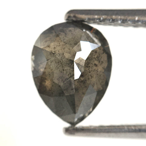 Genuine 1.23 Ct Dark Grey Color Pear Cut Loose Natural Diamond, 7.90 mm X 6.15 mm Grey Rose Cut Pear Natural Loose Diamond SJ18/19