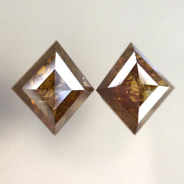 2.42 Ct Pair Natural Loose Diamond Kite Shape 9.15 mm X 7.80 mm Fancy reddish Brown Geometric shape Diamond, Fancy Brown Diamond SJ19/09
