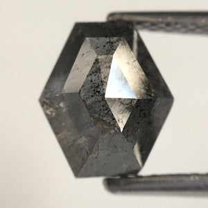Natural Loose Diamond Elongated Hexagon Shape 2.01 Ct 8.10 mm X 7.20 mm, Fancy Dark Grey Hexagon Cut loose diamond Use for Jewellery SJ20/17