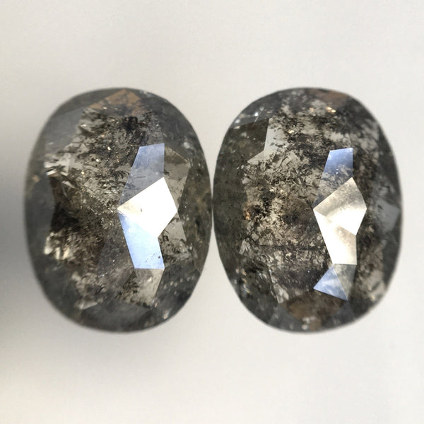 2.72 Ct Pair Of Natural Loose Diamond Oval Shape Fancy Grey Color Rose Cut 8.70 mm x 6.70 mm Beautiful Sparkling Natural Diamond SJ21/11