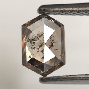 0.82 Ct Hexagon Cut champagne Brown Natural Loose Diamond, 6.80 mm X 4.70 mm x 2.80 mm Rosecut Natural Geometric Shape Loose Diamond SJ23/41