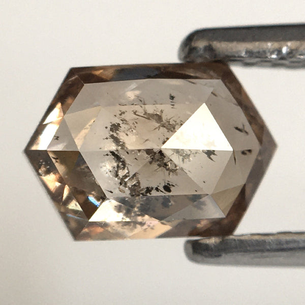 0.82 Ct Hexagon Cut champagne Brown Natural Loose Diamond, 6.80 mm X 4.70 mm x 2.80 mm Rosecut Natural Geometric Shape Loose Diamond SJ23/41