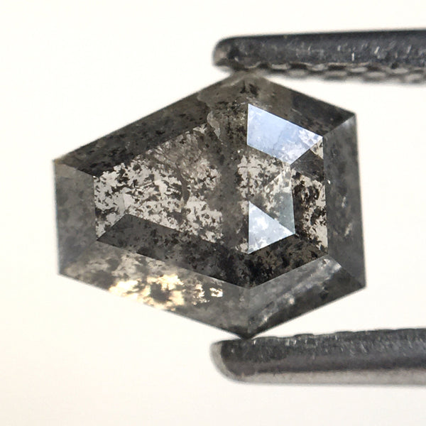 0.86 Ct Natural Loose Diamond Geometric shape 6.40 mm X 5.70 mm Fancy shape brilliant salt and pepper diamond use for sale SJ20/02