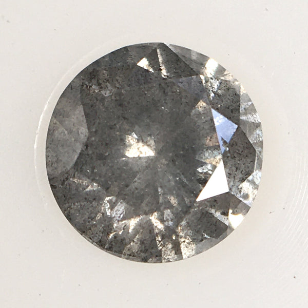0.30 Ct Salt and pepper natural loose diamond 4.40 mm x 2.70 mm, Round brilliant cut diamond best for engagement rings and jewellery SJ22/12