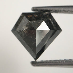 1.60 Ct Shield shape salt and pepper natural diamond, 8.02 x 8.30 x 3.47 mm Shield Shape Base flat grey & black diamond SJ80/02