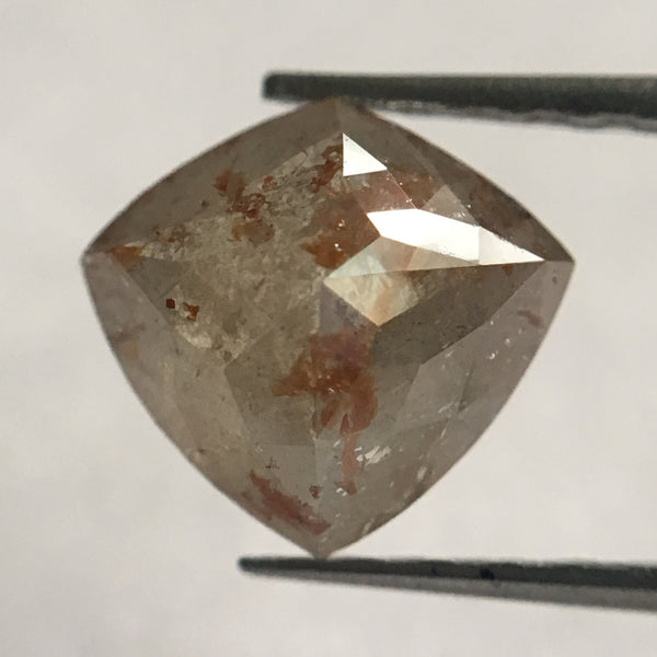 1.44 Ct Gray Brown color Geometric Shape Rose Cut Natural loose Diamond, 7.30 mm X 7.70 mm x 3.60 mm Diamond for engagement ring SJ27/21