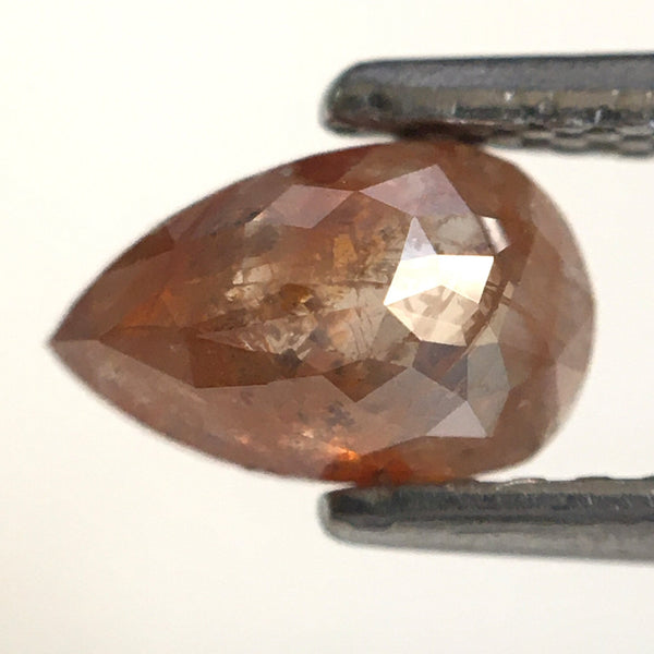 0.75 Ct Pear Shape Natural Loose Diamonds, Reddish Brown Color Diamond 6.85 mm x 4.38 mm x 3.00 mm Pear Cut Natural Diamond SJ27/06