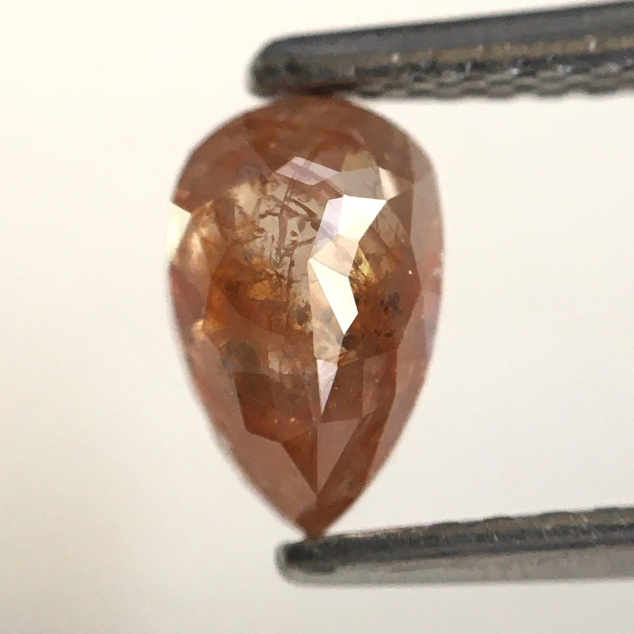 0.75 Ct Pear Shape Natural Loose Diamonds, Reddish Brown Color Diamond 6.85 mm x 4.38 mm x 3.00 mm Pear Cut Natural Diamond SJ27/06