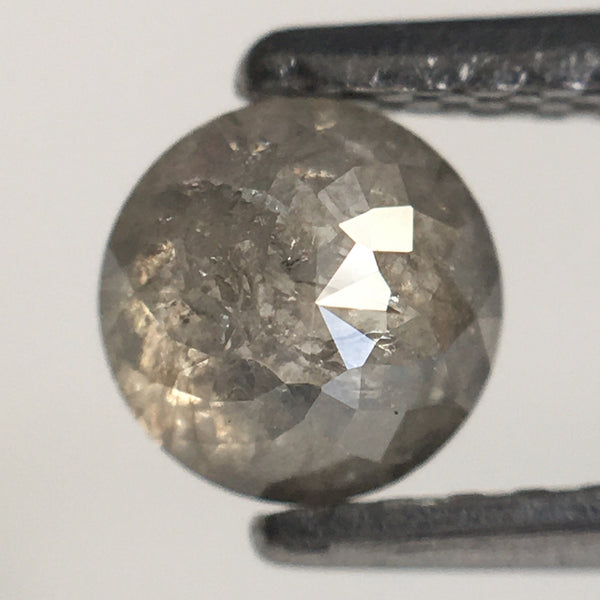 0.61 Ct Grey salt and pepper round rose cut natural loose diamond, 4.91 mm X 2.94 mm Grey color rose cut natural diamond SJ48/57