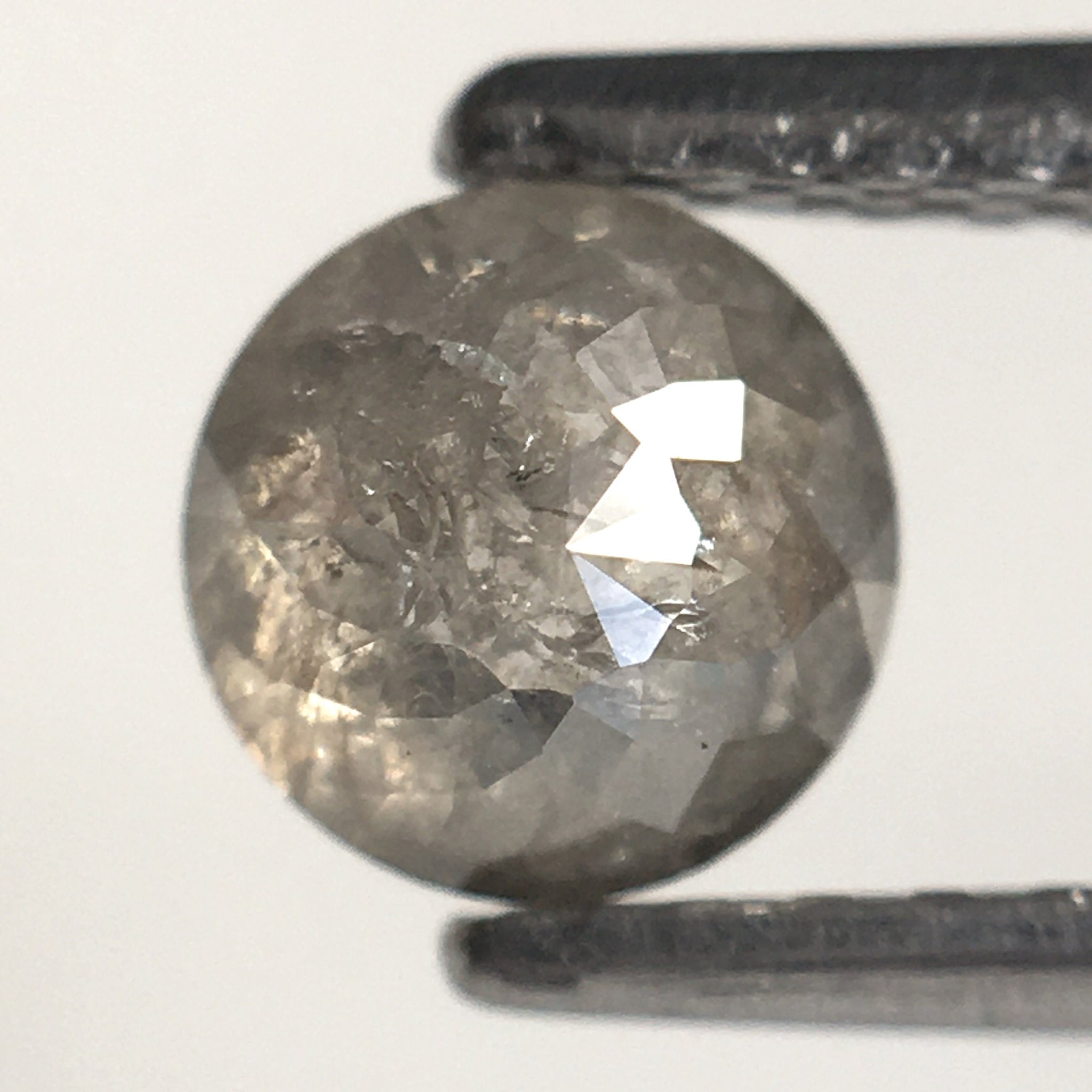 0.61 Ct Grey salt and pepper round rose cut natural loose diamond, 4.91 mm X 2.94 mm Grey color rose cut natural diamond SJ48/57