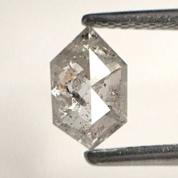 0.76 Ct Natural Loose Diamond Hexagon Shape Salt and Pepper 7.37 mm x 4.52 mm x 2.60 mm, Hexagon Shape Natural loose diamond SJ83-51