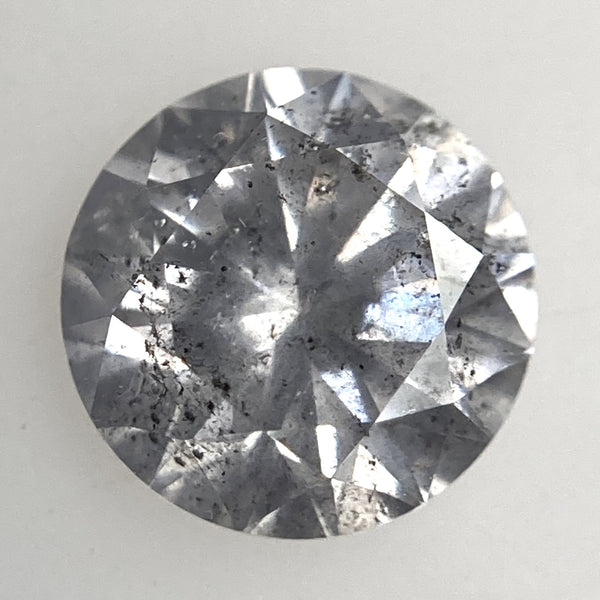 0.73 Ct Round Brilliant Cut Natural Salt and Pepper Diamond, 5.65 mm x 3.48 mm Gray and black Loose Diamonds, Natural Loose Diamond SJ84/04