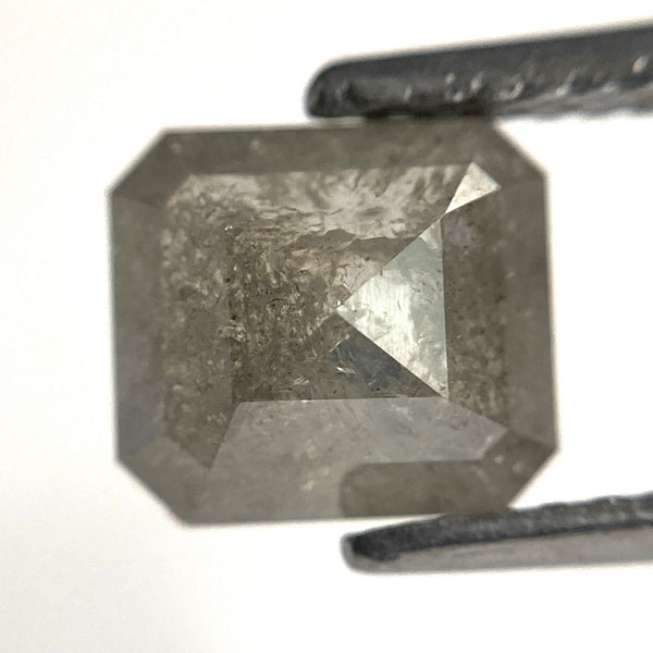 1.39 Ct Emerald Shape Gray Color Natural Loose Diamond, 7.10 x 6.40 x 3.09 mm Natural Emerald Shape loose Diamond, SJ86-12