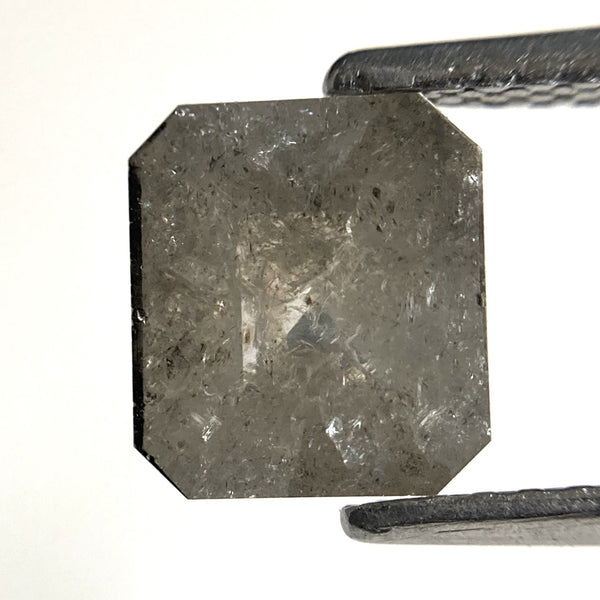 1.39 Ct Emerald Shape Gray Color Natural Loose Diamond, 7.10 x 6.40 x 3.09 mm Natural Emerald Shape loose Diamond, SJ86-12