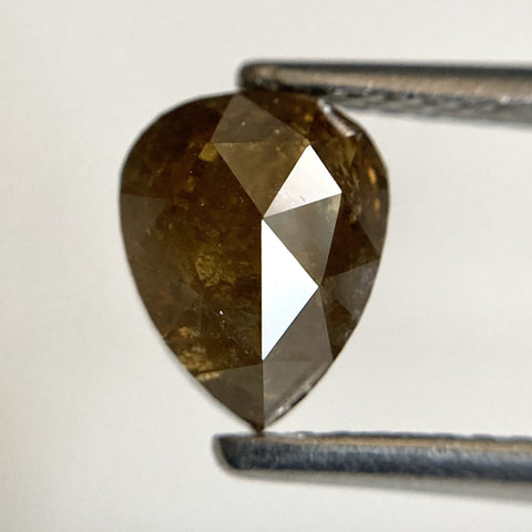 1.29 Ct Natural pear Shape Brownish Yellow Color Natural loose diamond, 7.22 mm x 5.80 mm x 3.66 mm Brilliant Natural Rustic Diamond AJ10/25