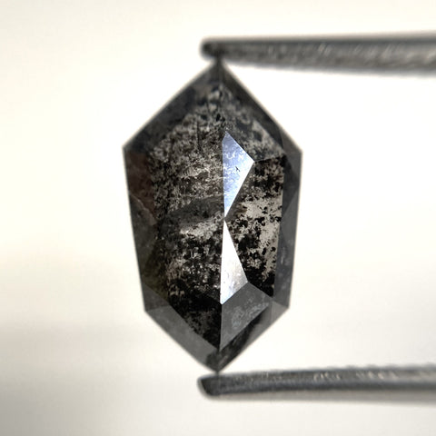 2.11 Ct Natural Loose Diamond Hexagonal Shape Salt and Pepper, 12.74 x 7.36 x 2.94 mm Flat-Base Geometry Shape Natural Loose Diamond SJ87-01