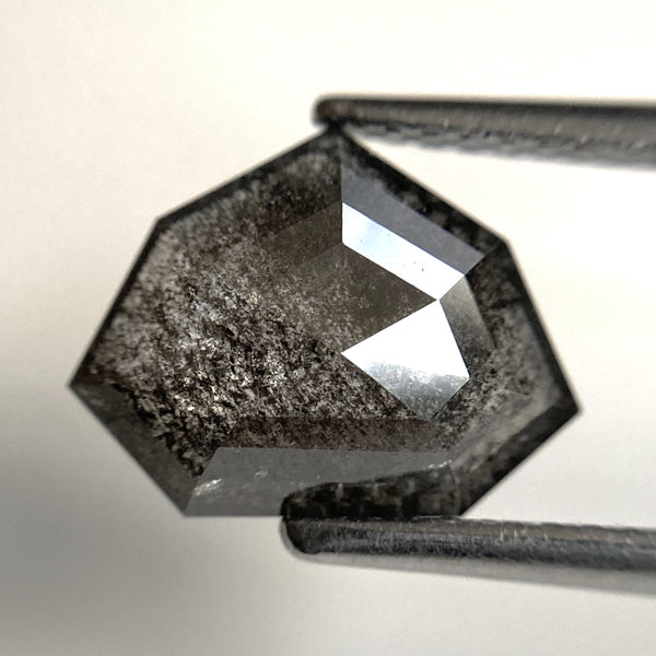 1.90 Ct Natural Loose Diamond Shield Shape Salt and Pepper, 12.74 x 7.36 x 2.94 mm Flat-Base Geometry Shape Natural Loose Diamond SJ87-09